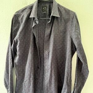 Armani Exchange black & red button up shirt